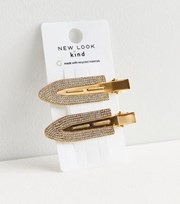 New Look 2 Pack Gold Diamante Setting Clips